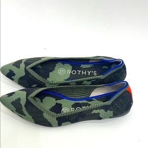 Rothy's Women's Camouflage Flats - Green and Orange Pointed toe size 6